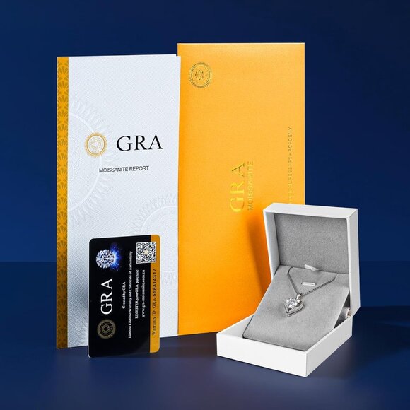 Sterling Silver Heart Moissanite Necklace for Women, 1 Carat, Elegant Gift - Picture 6 of 6